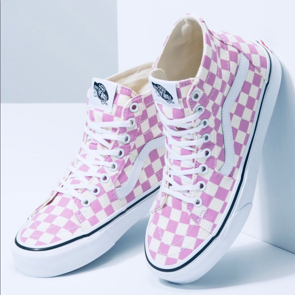 NWT Big Kids Vans Sk8-Hi Taper Checkerboard